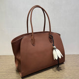 36cm Top-Grain Cowhide Tote — Effortless Everyday Elegance