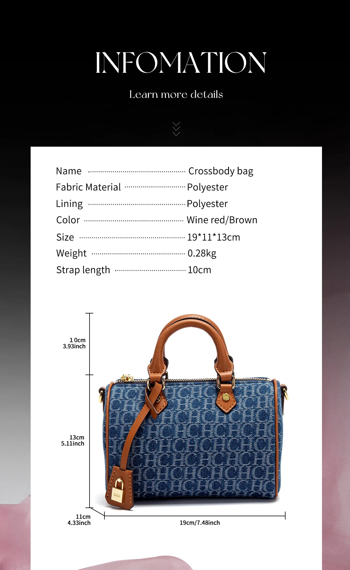 Women's Cowboy Splicing Pillow Bag