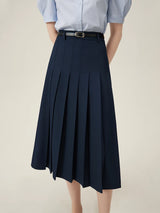 Women's Pleated Midi Skirt – Elegant Office Style