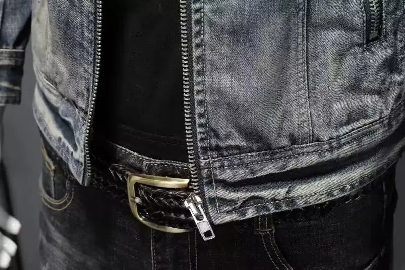 Men's USA-Made Slim Fit Denim Zipper Jacket | Autumn & Winter Casual Coat