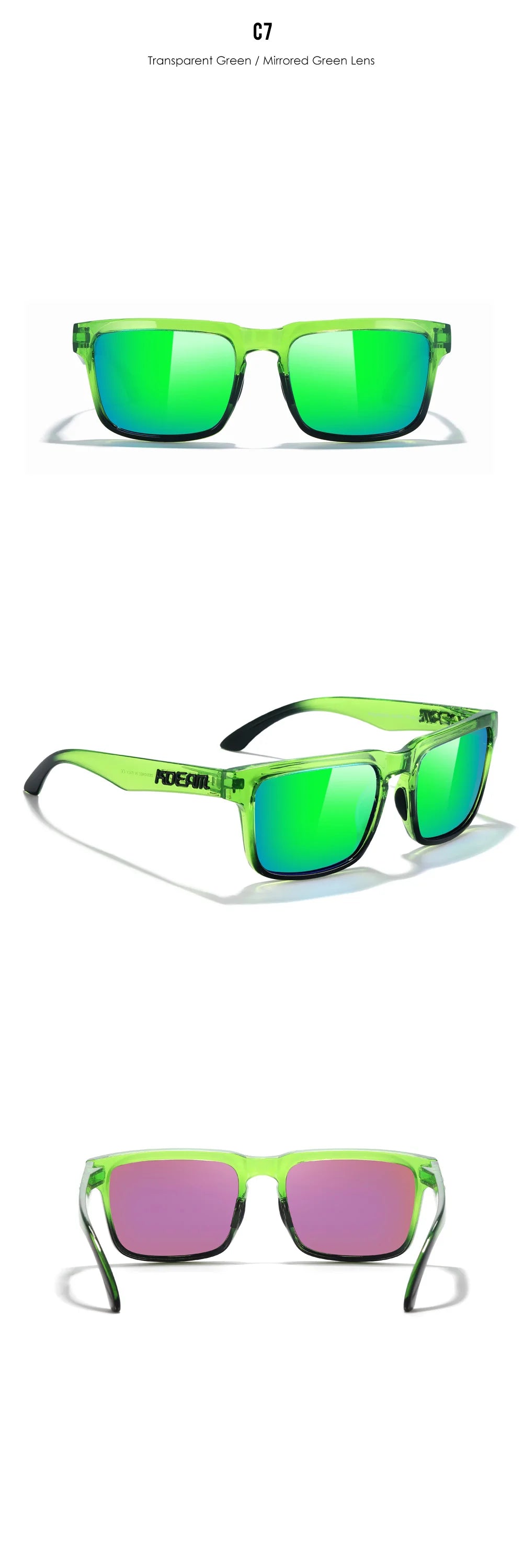 KDEAM Large Size Men's Sunglasses Polarized Photochromic Night Vision Goggles Oversized Sun Glasses With 154mm Width KD332 PLUS