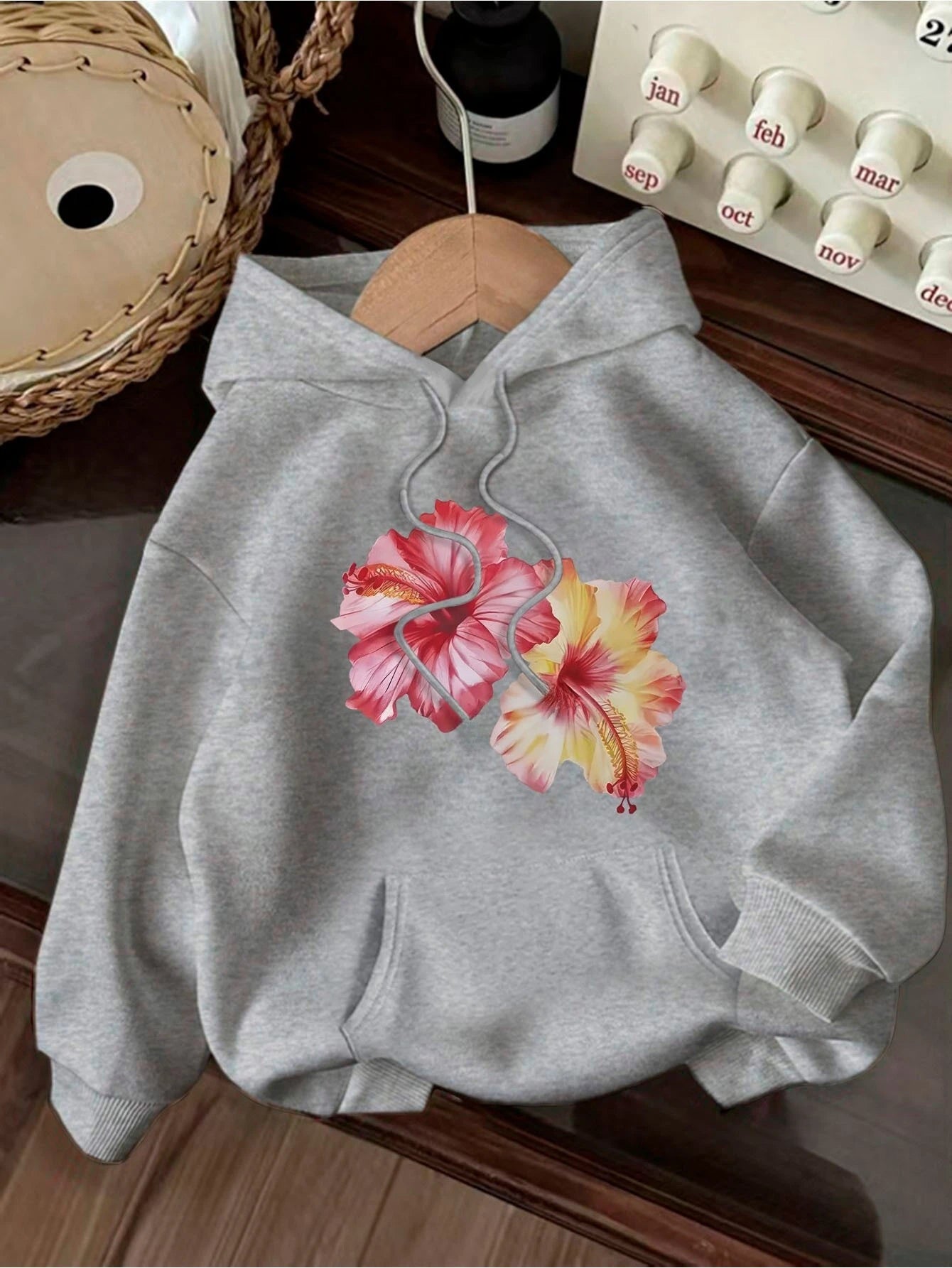 Vibrant Floral Round Neck Hoodie
