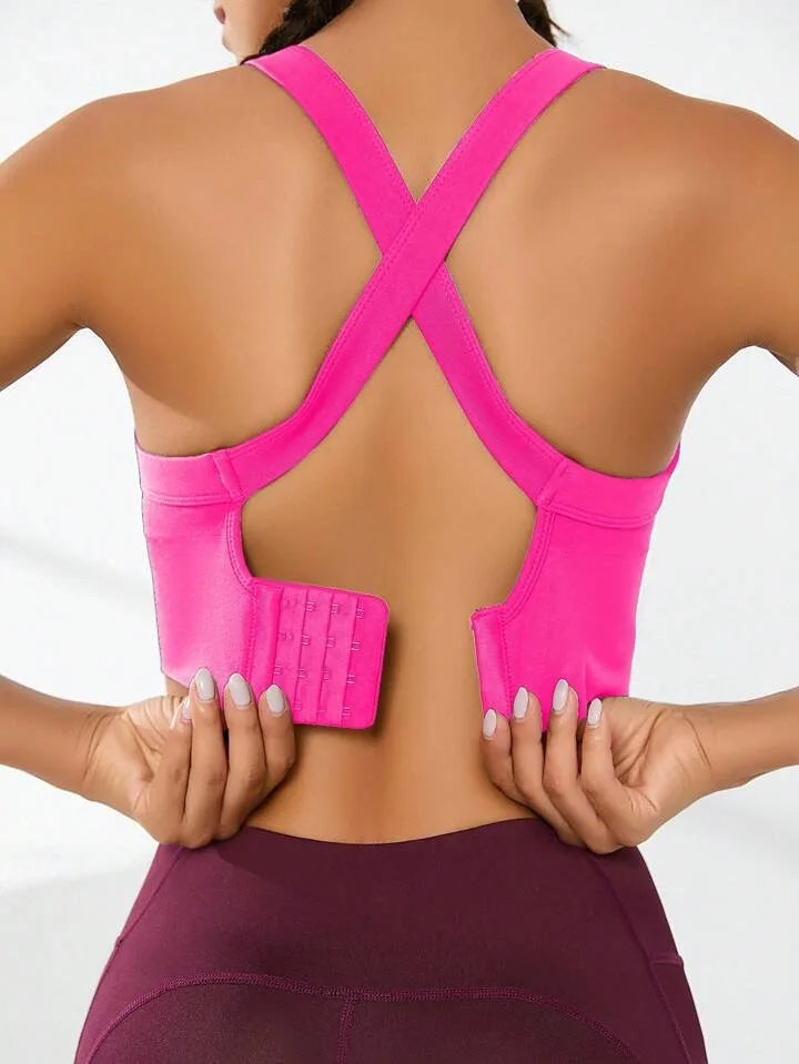 Cross-Back Adjustable Seamless Sports Bra Set – Breathable & Pad-Free