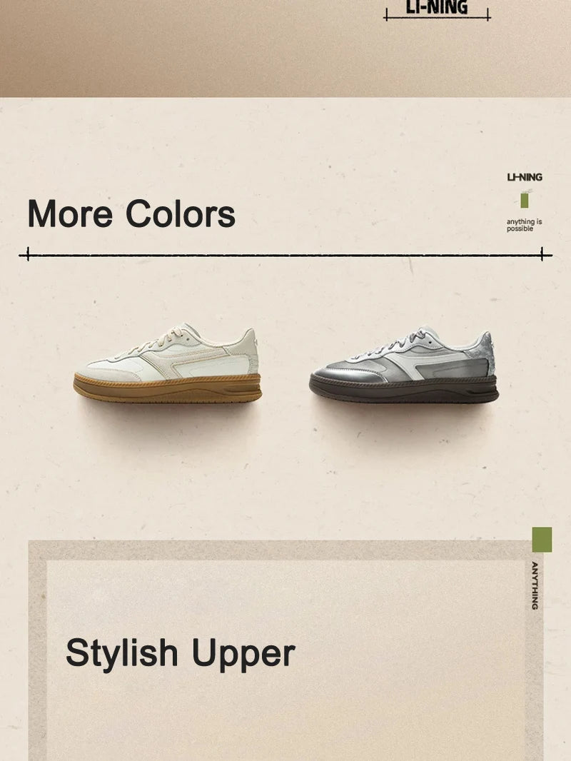 Li-Ning Women's LN IVY Lifestyle Shoes Comfortable Retro Stylish Wearable LiNing Classic Casual Shoes AGCV028
