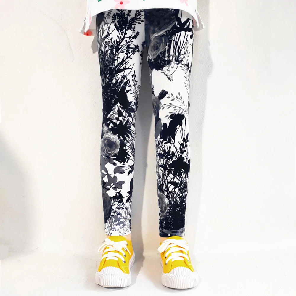Girls' Floral Cartoon Fashion Leggings