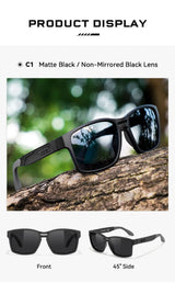 KDEAM New Polarized & Photochromic Sunglasses Unisex Size Square TR90 Sun Glasses For Fishing Golfing Driving Jogging