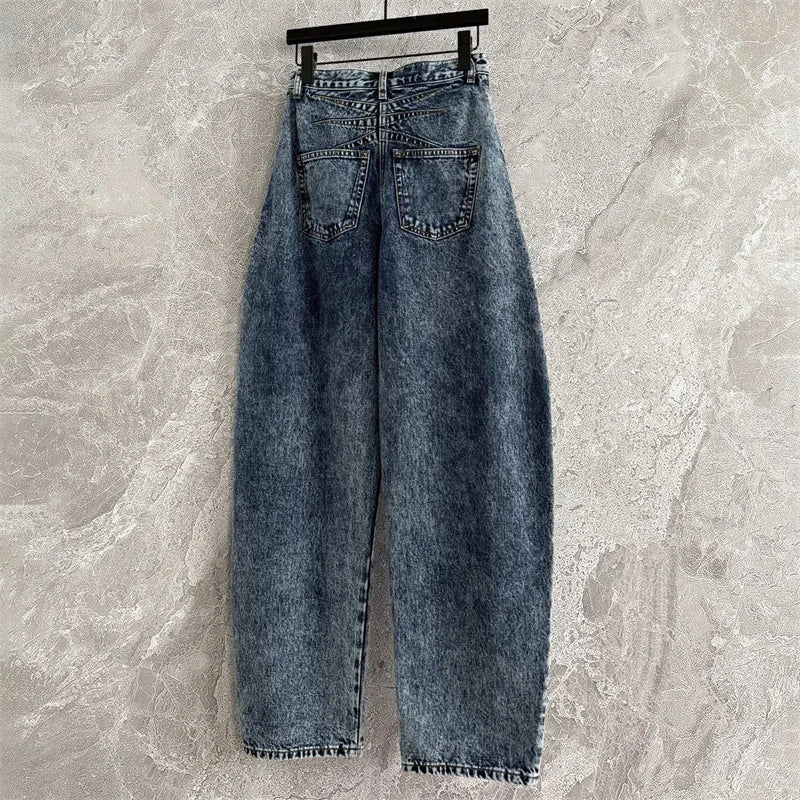 High-Waist Cotton Straight Jeans — Women's Slim Fit