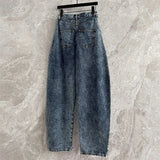 High-Waist Cotton Straight Jeans — Women's Slim Fit
