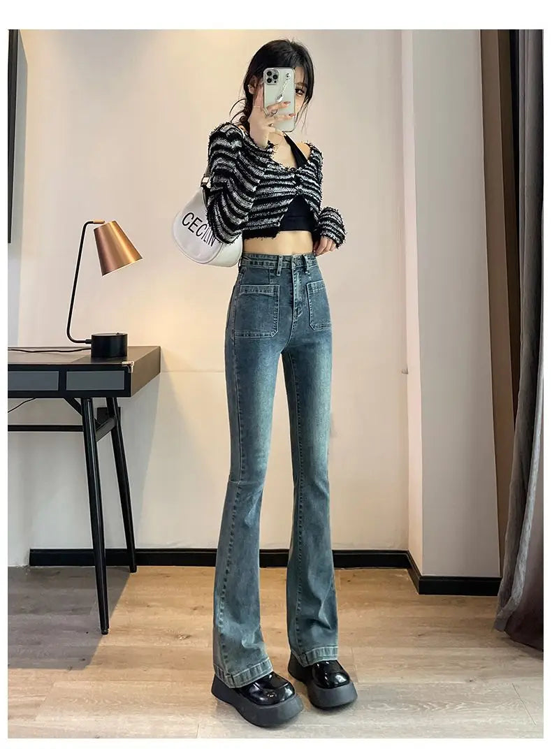 Women's High-Waist Stretch Bootcut Jeans