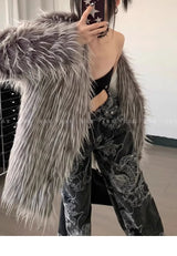 Y2K Dragon Print Baggy High-Waist Denim Jeans for Women