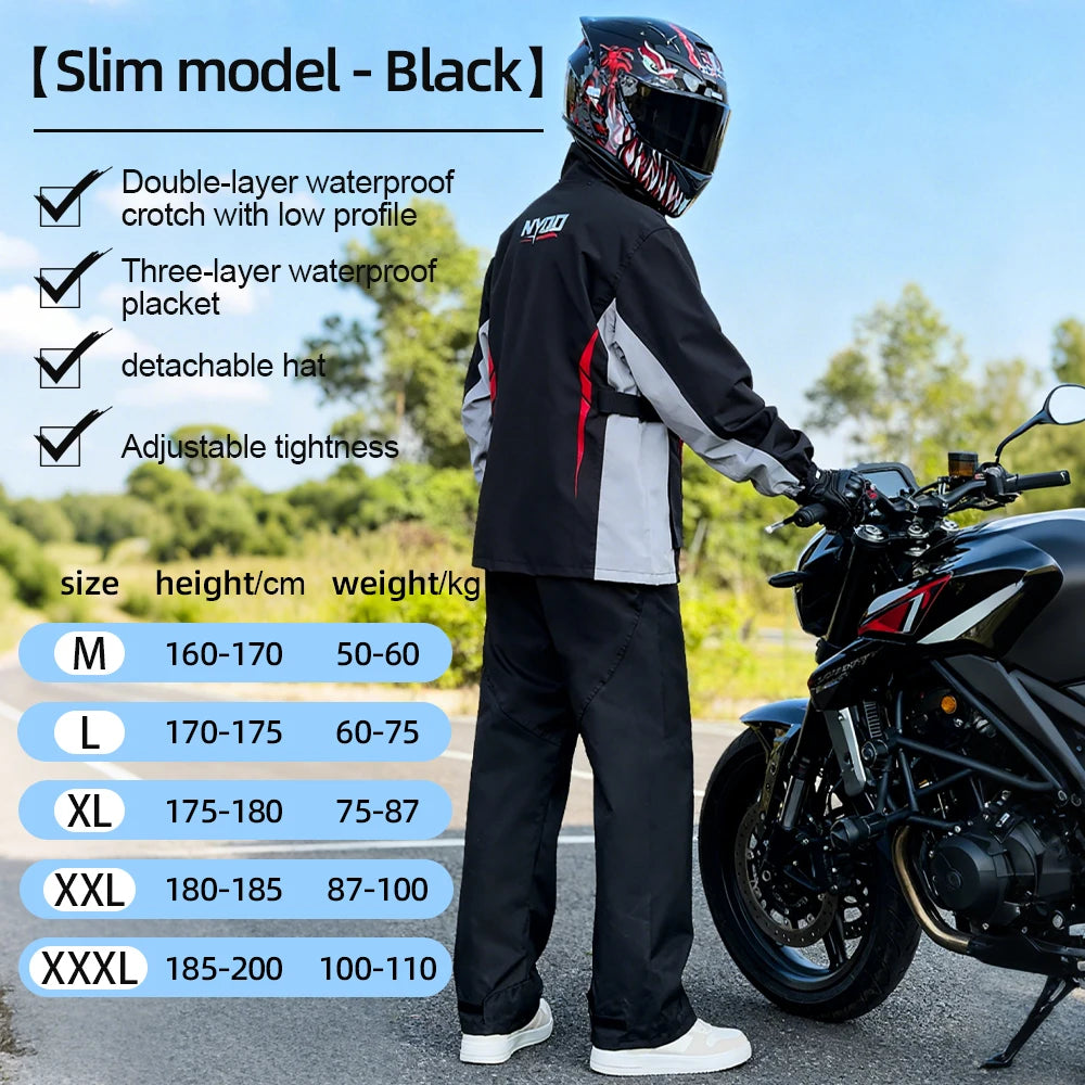 Waterproof Motorcycle Raincoat – Breathable Riding Suit