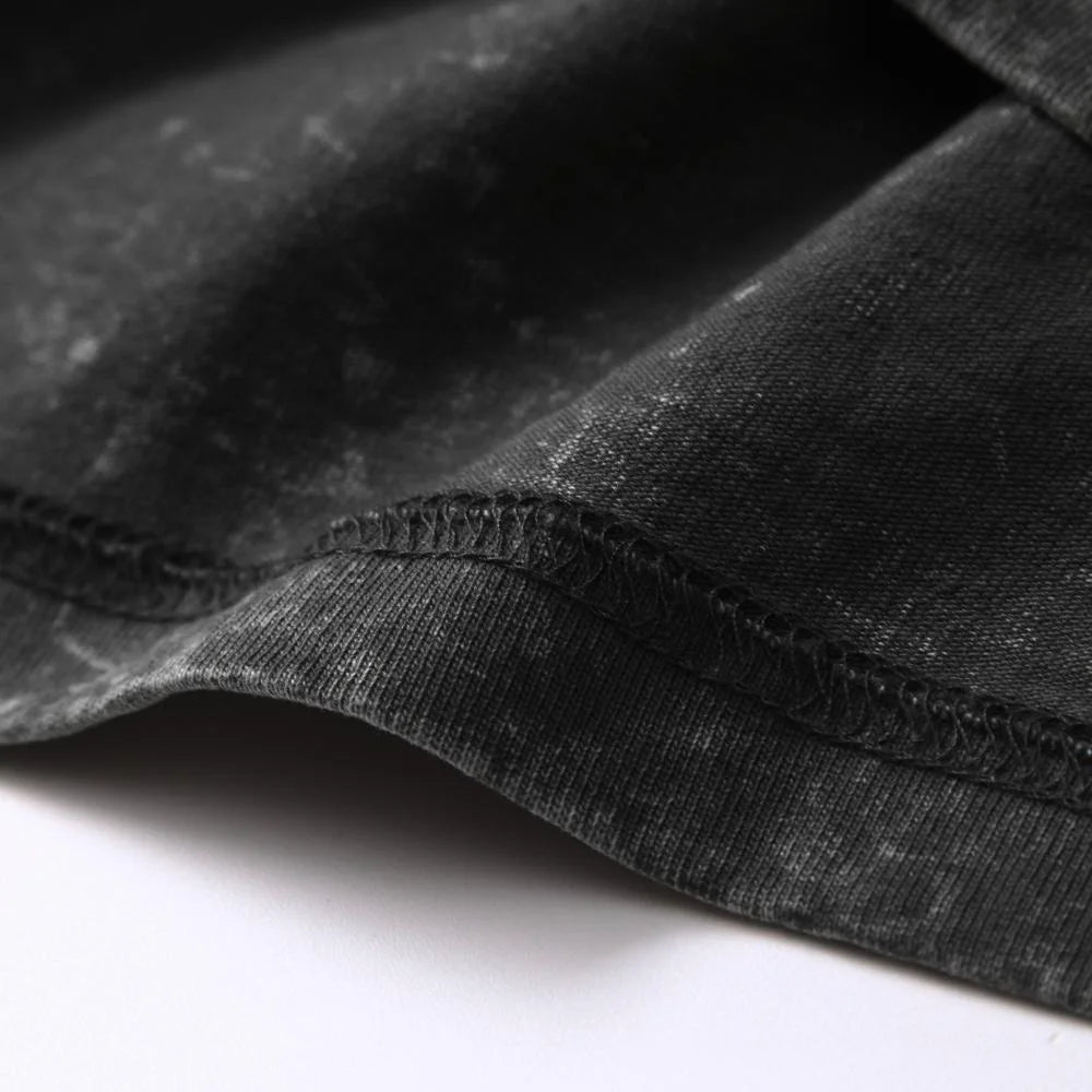 T075 Cartoon Dinosaur Print Fashion T-Shirt Women's Unisex Wash Distressed Vintage Tee Student Fashion Design Vacation Top