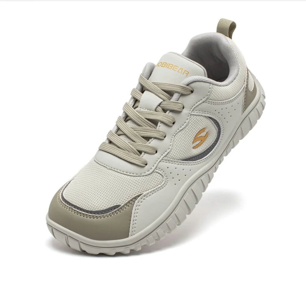 HOBIBEAR Unisex Wide Toe Sneakers Comfortable Walking Shoes Lace Up Outdoor Travel Breathable Running Sneakers