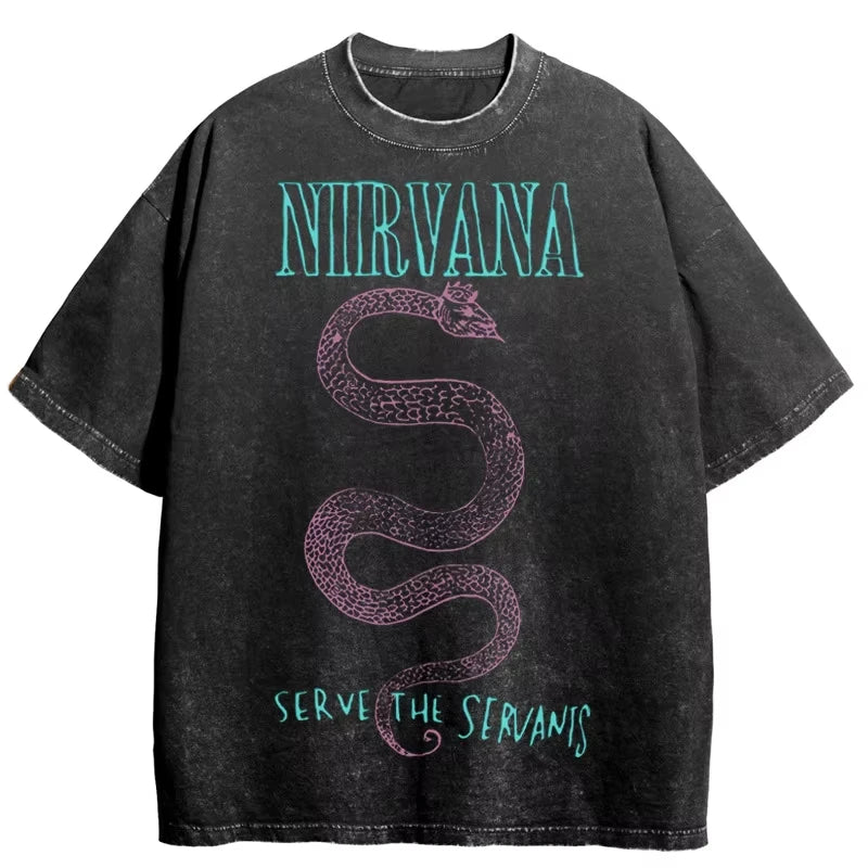Nirvana In Utero Washed Cotton Oversized T-Shirt — Retro Y2K Streetwear Tee