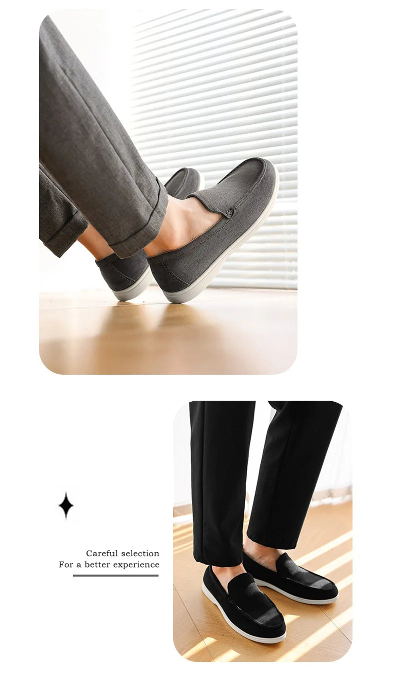 Men Flat Loafers 2025 Frosted Suede Flat Shoes Comfortable Non Slip Fashion Loafers Lightweight Trendy Outdoor Casual Shoes