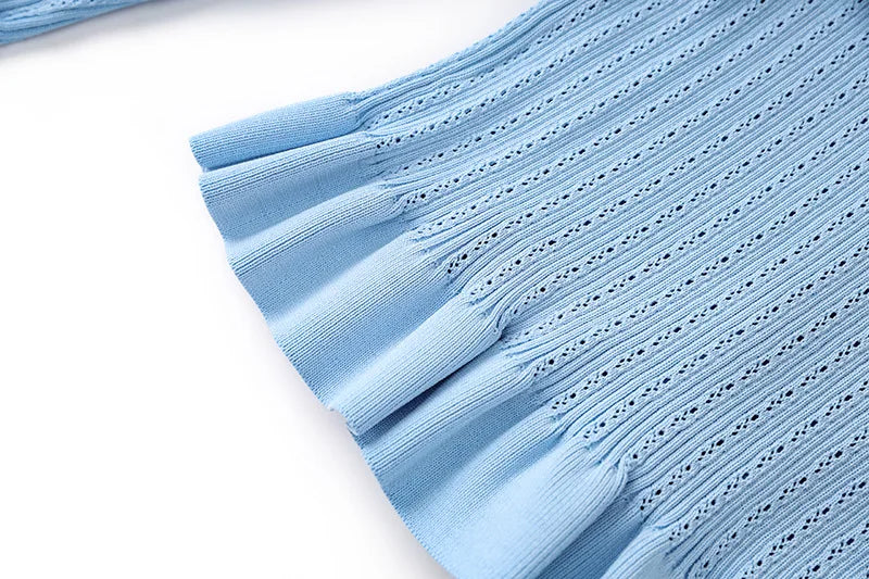 Elegant V-Neck Knit Mermaid Skirt Set