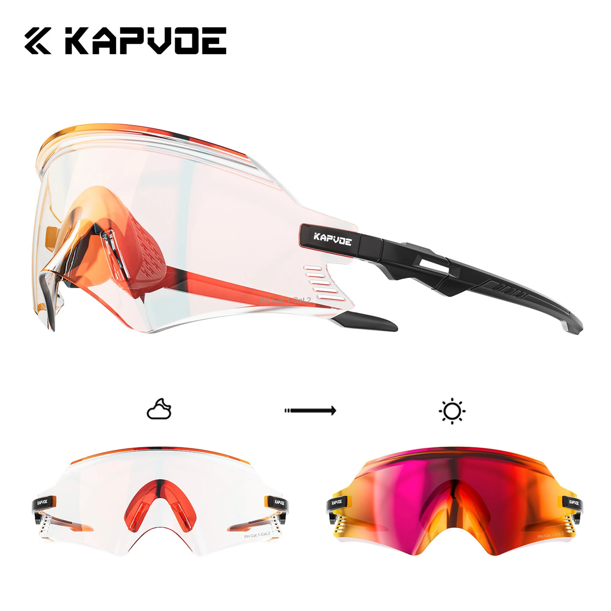 Kapvoe Sports Sunglasses for Men Women Youth Baseball Cycling Running Driving Fishing Golf Motorcycle Outdoor Glasses UV400