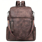 Women's Genuine Leather Laptop Backpack — 15.6" Retro Style