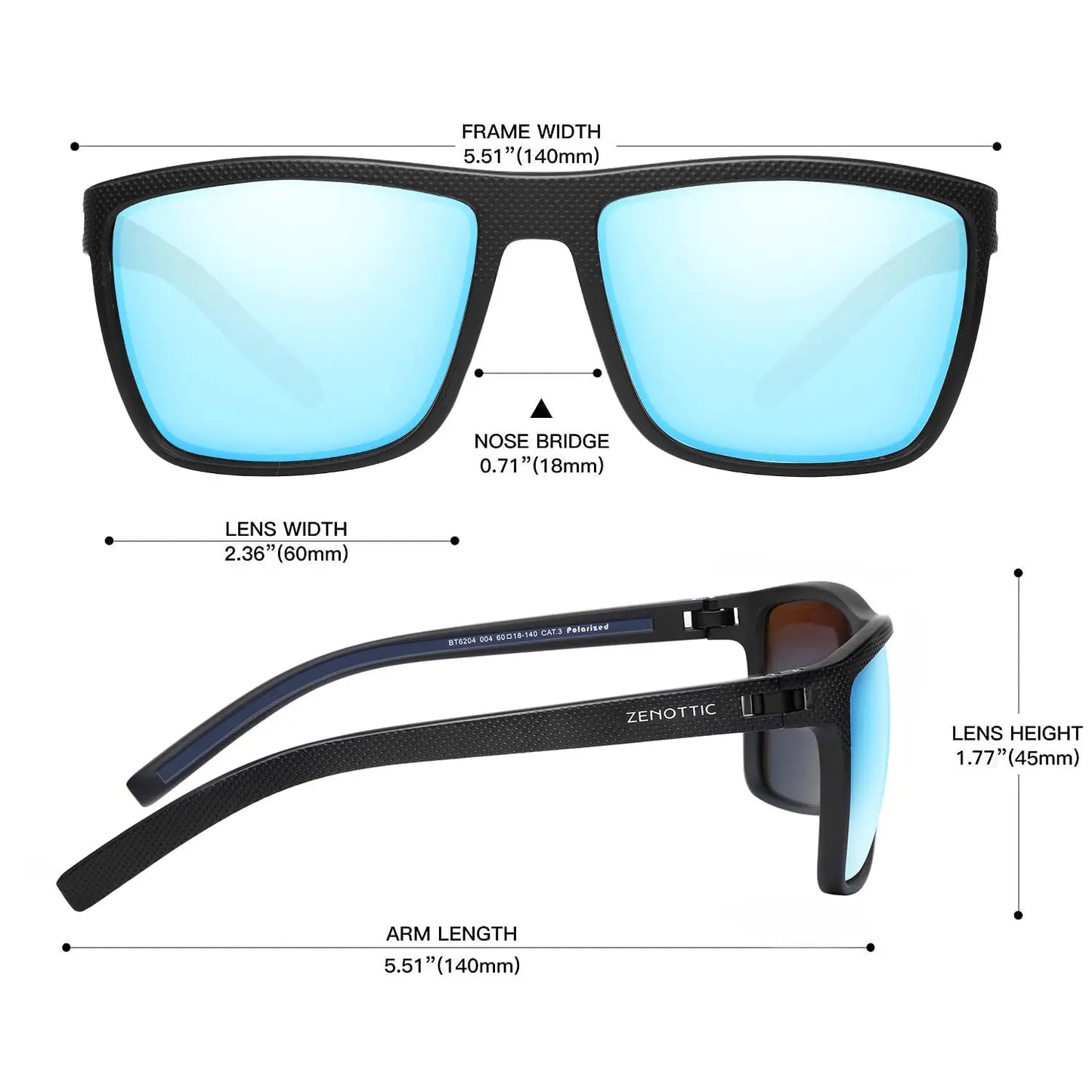 Zenottic Men's Polarized Sunglasses – UV400 TR90 Frame