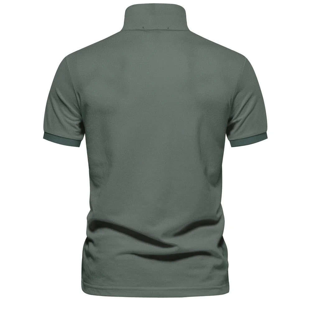 Men's Cotton Polo Shirt – Solid Colors, Relaxed Fit