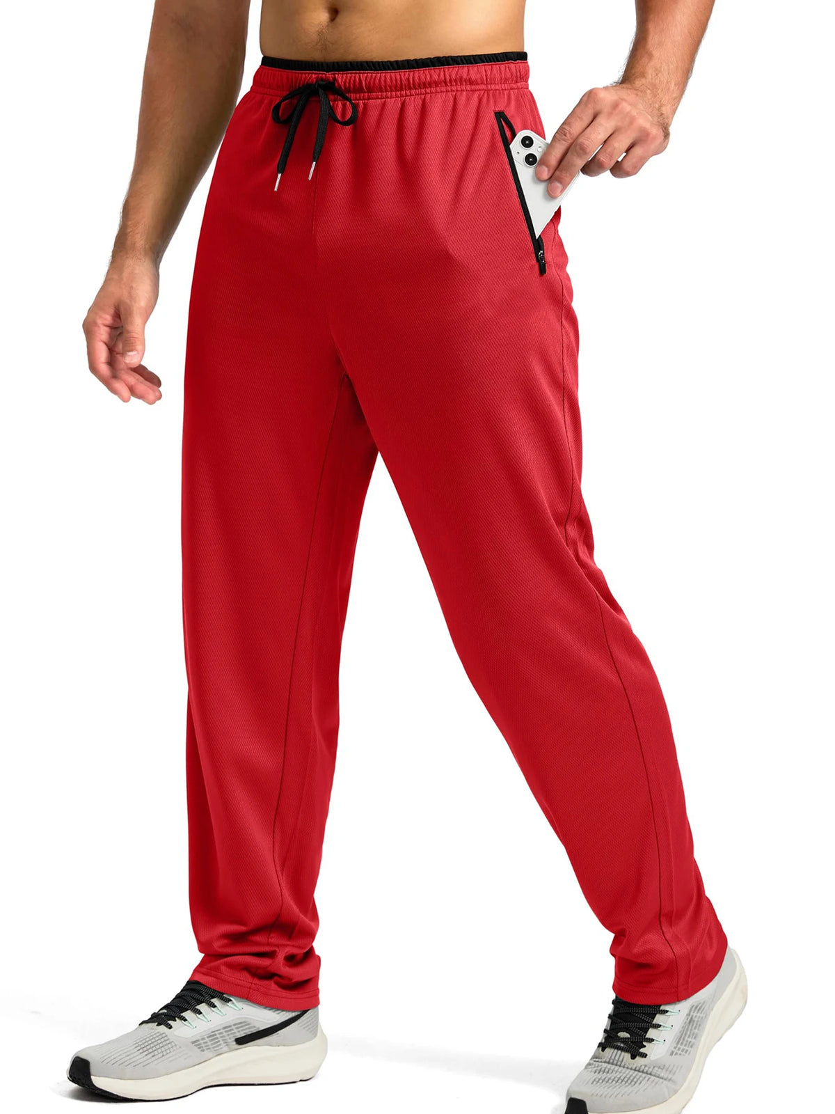 Men's Drawstring Activewear Pants with Zipper Pockets