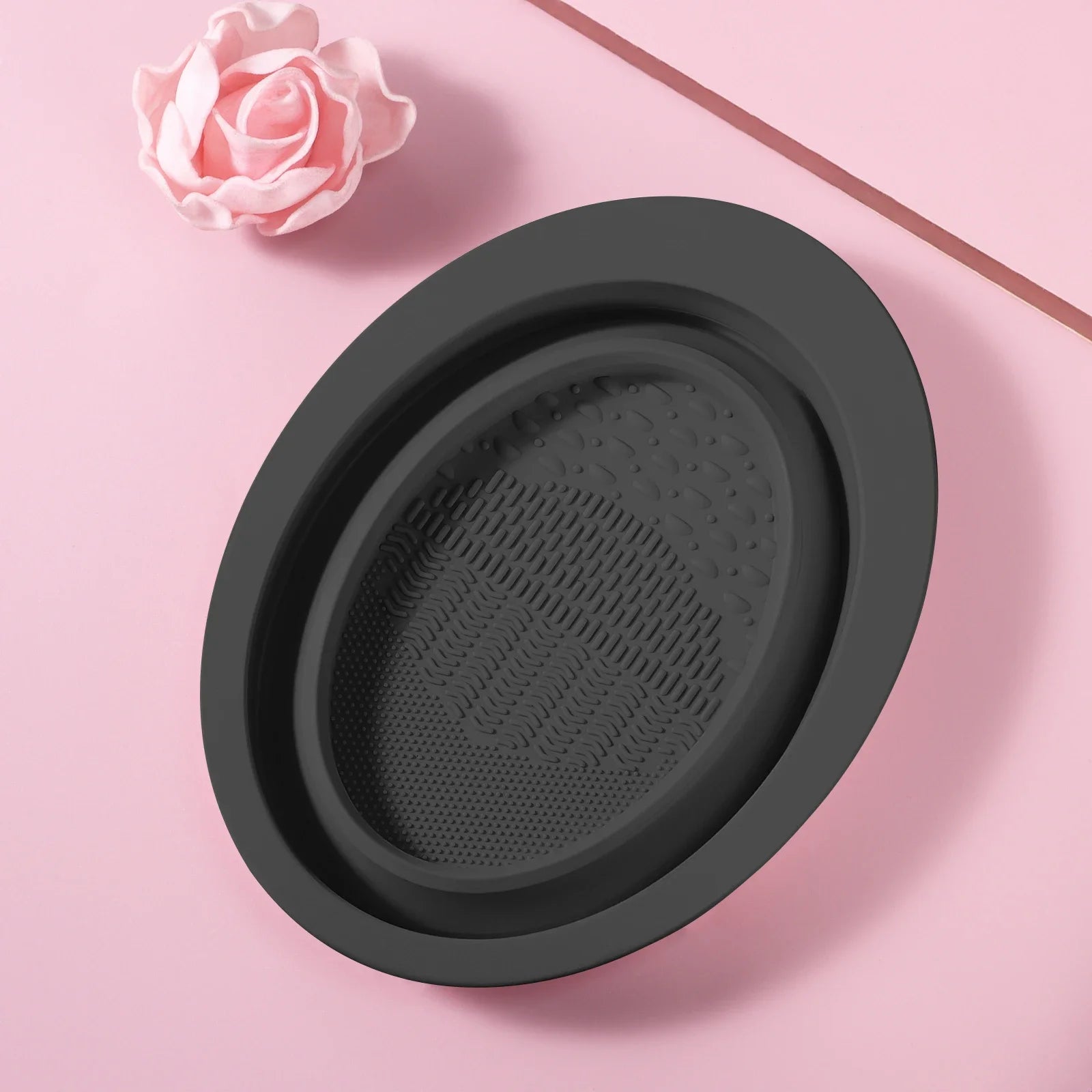 USA-Made Silicone Makeup Brush Cleaner Pad & Foldable Cleaning Bowl