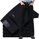 Men’s Classic Black Straight-Leg Stretch Jeans