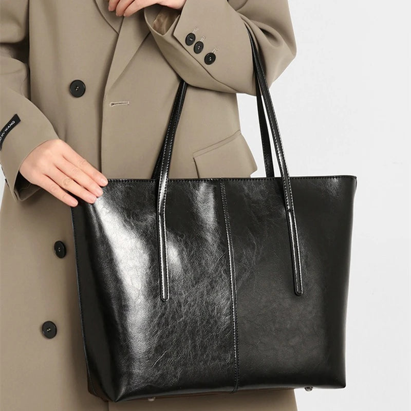 Burminsa Vintage Genuine Leather Tote Bag for Women