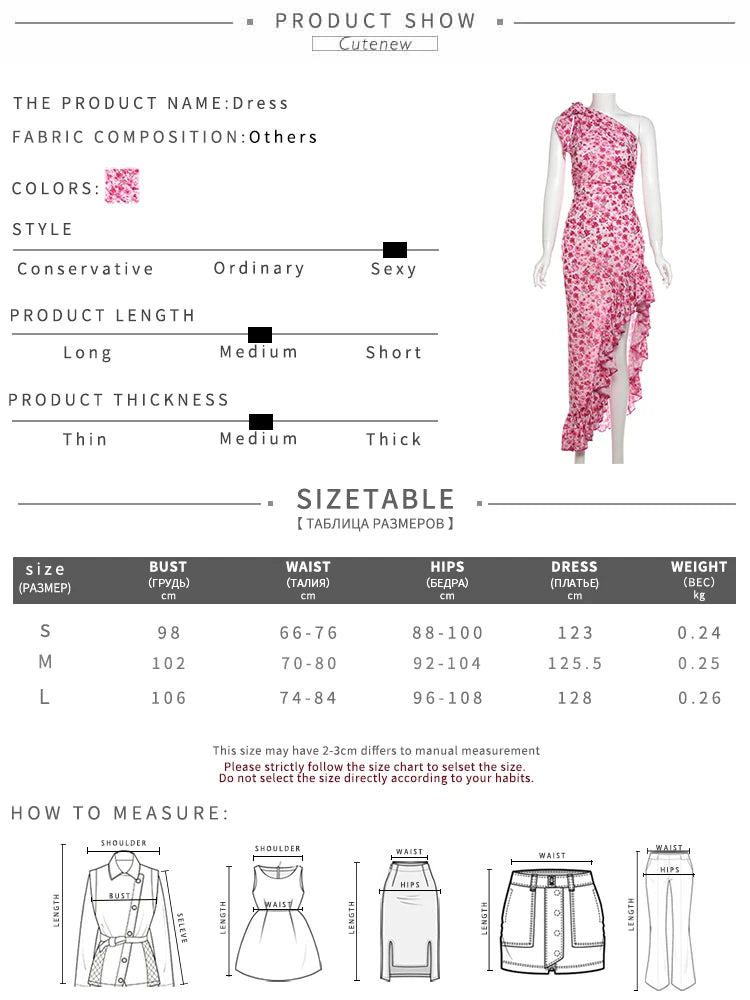 Floral One-Shoulder Ruffle Midi Dress