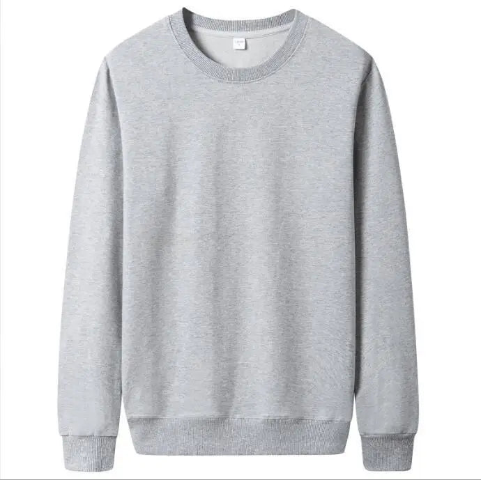 Men's Solid Crew Neck Pullover Sweatshirt