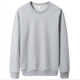 Men's Solid Crew Neck Pullover Sweatshirt