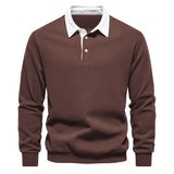 Men's Relaxed Polo Collar Sweater – Autumn Long Sleeve