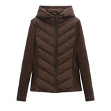 Elegant Patchwork Hooded Sport Coat