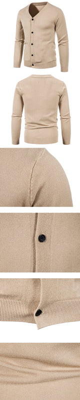 Men's Premium V-Neck Button-Down Cardigan Sweater