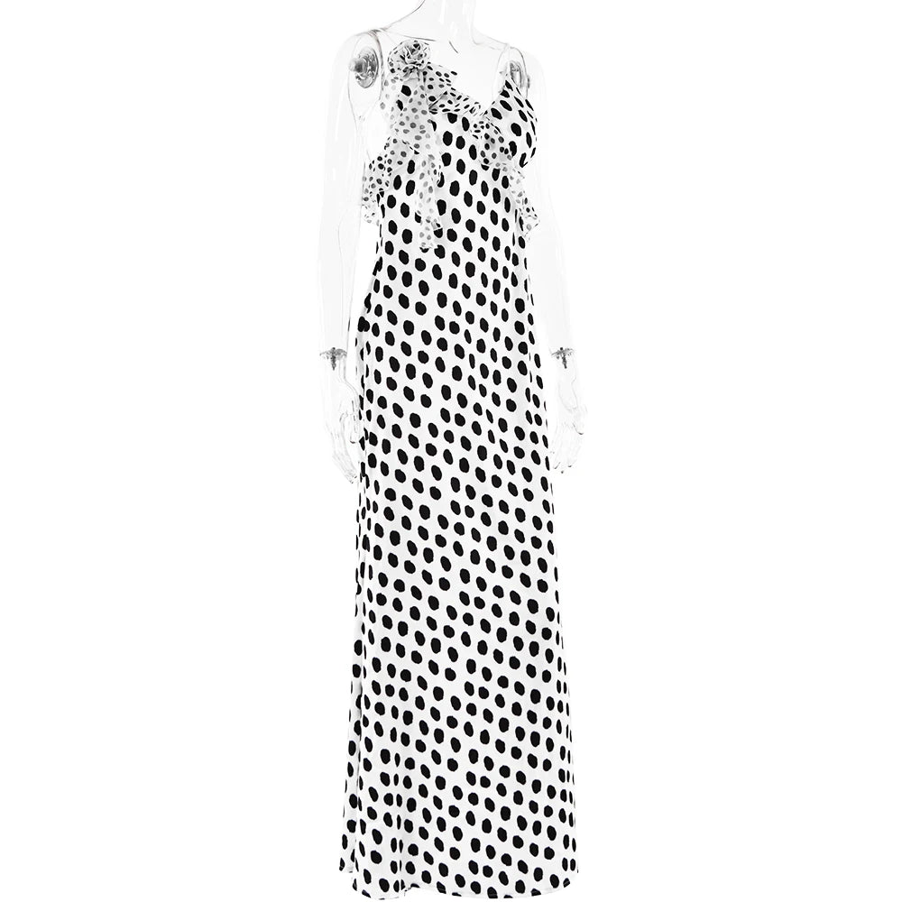 Floral Print Backless Maxi Dress