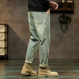 Men’s Retro Relaxed-Fit Cotton Harem Jeans