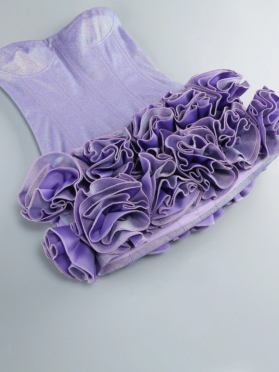Structured Floral Mini Party Dress