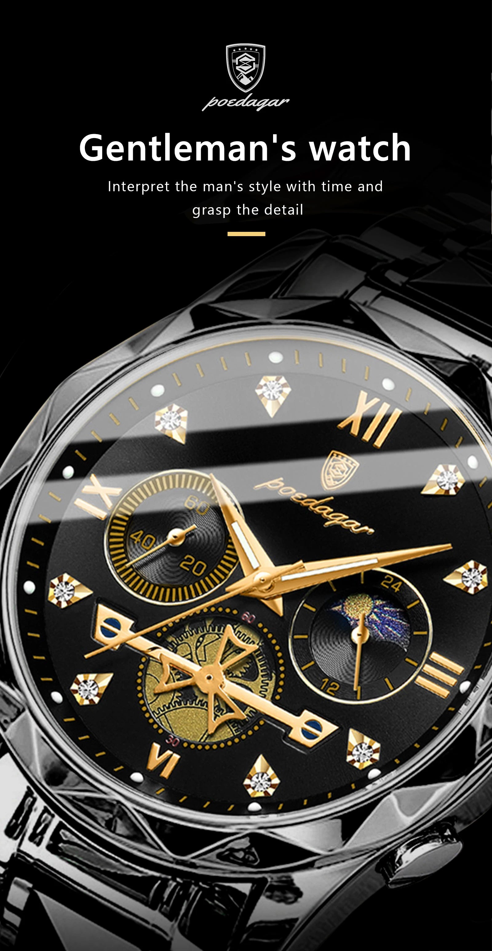 POEDAGAR 996 Men's Luxury Chronograph Watch