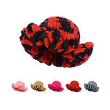 Colorful Crochet Ruffle Bucket Hat Warm Stretch Knit Hat Ruffle Brim Crochet Women's Fashion Handmade Beanie Hat tool tentacle