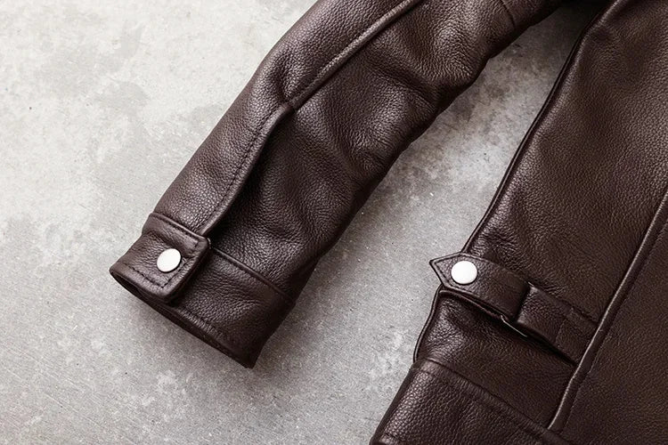 New Casual Real Cowhide Genuine Leather Jacket Men Slim Mens Clothes Spring Autumn Men's Cow Clothing Asian Size 6XL