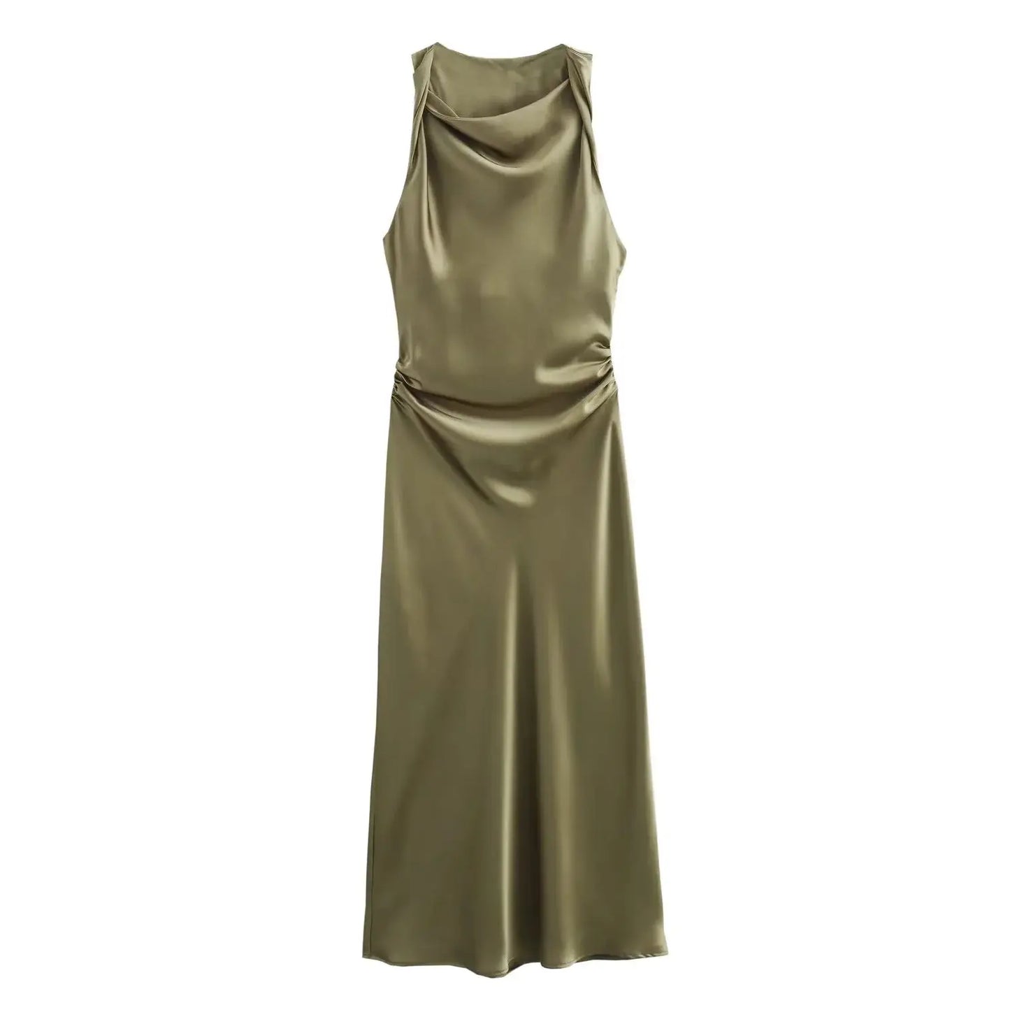 Elegant Satin Summer Slip Dress | Chic Evening Midi for Women