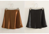 Women's Satin A-Line Mini Skirt | High Waist Office Style