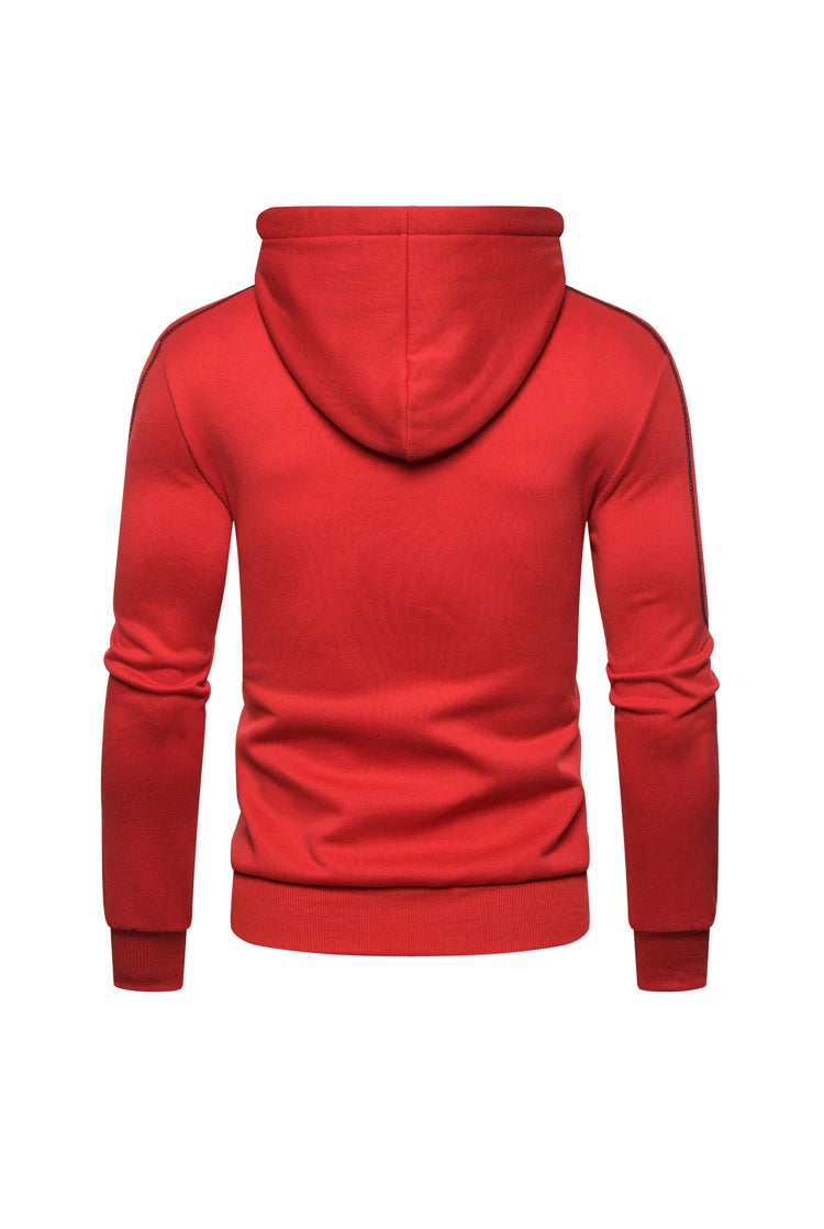Men's Color Block Fleece Zip-Up Hoodie