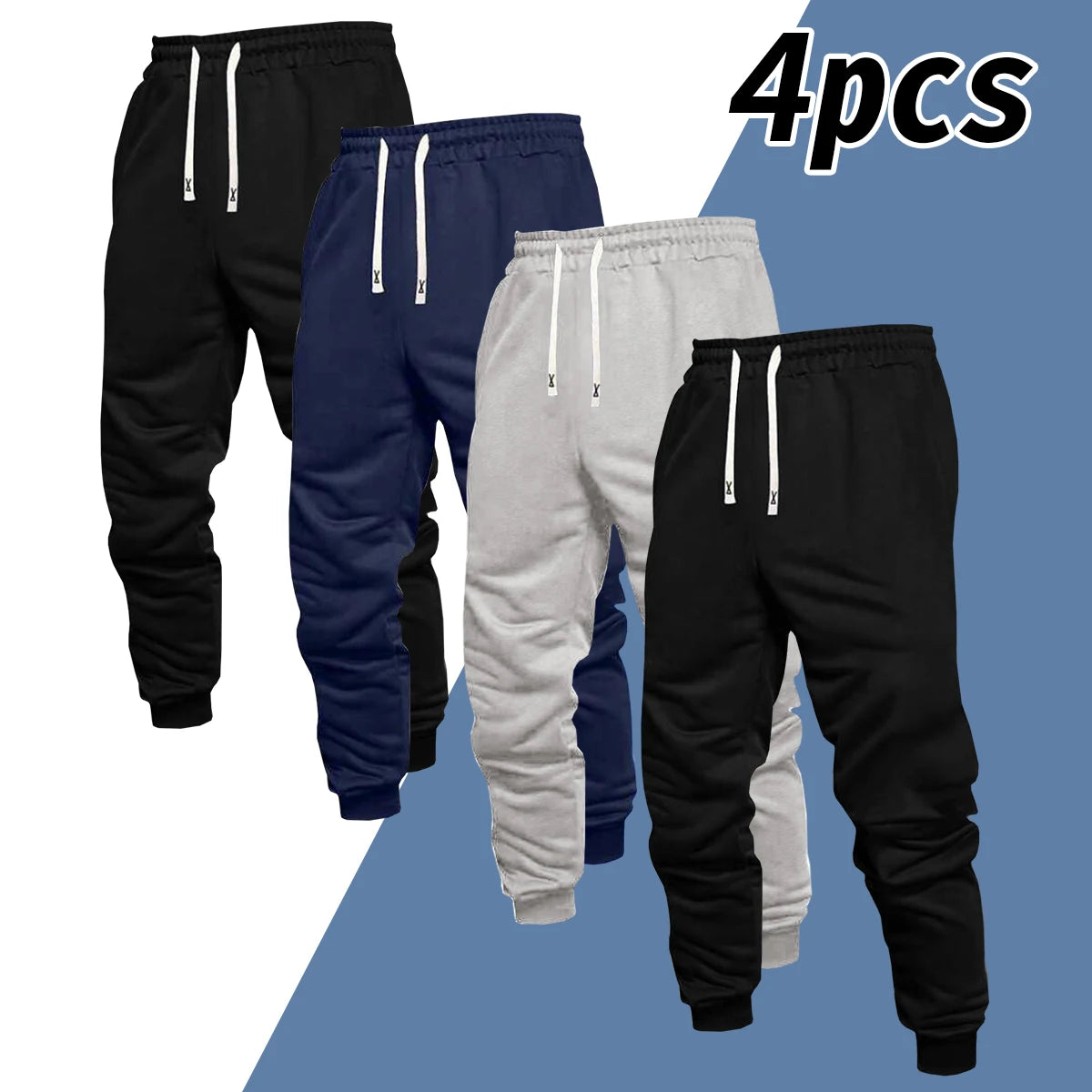 Men’s 4-Piece Drawstring Jogger Pants Set