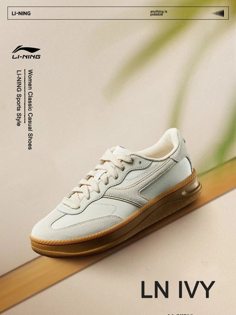 Li-Ning Women's LN IVY Lifestyle Shoes Comfortable Retro Stylish Wearable LiNing Classic Casual Shoes AGCV028