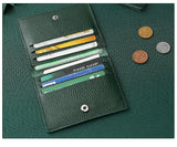 Ultra Thin Genuine Leather Card Holder 8 Slots Mini Wallet Slim Credit Card Case for Men Women