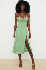 Women's Floral V-Neck Bodycon Maxi Dress
