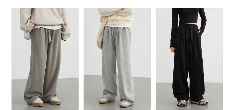 Women's High-Waisted Drawstring Wide-Leg Pants