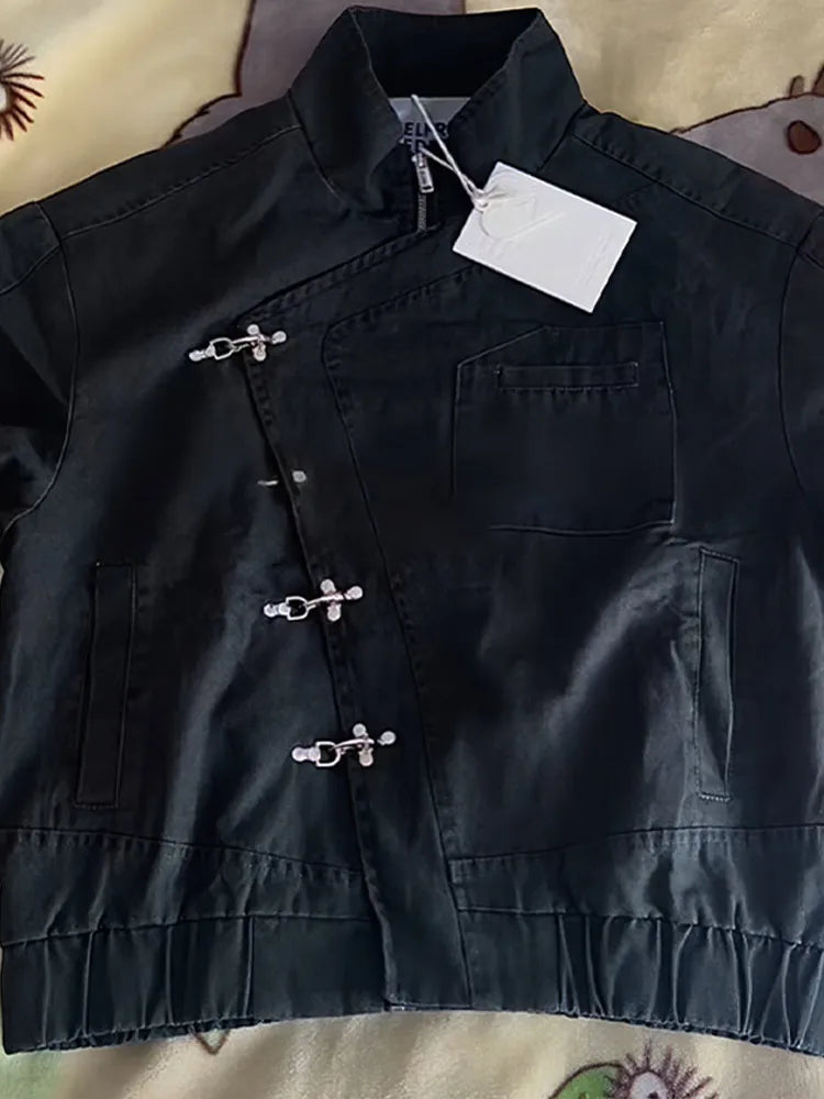 Women' S Vintage Autumn Winter Jacket Airplane Buckle Loose Lapel Coat Full Sleeve Outwears 2025 New Lady High Streetwears