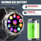 EIGIIS KE3 2025 New Bluetooth Call Smartwatch for Men Full Touch Screen with Health Monitor Heart Rate Flashlight Smart Watch